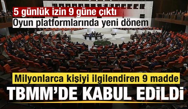Milyonlarca kişiyi ilgilendiren 9 madde TBMM'de kabul edildi! 