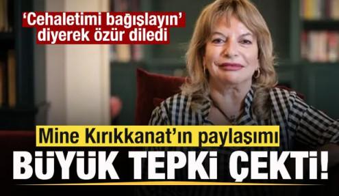 Mine Kırıkkanat’ın paylaşımına tepki yağdı! 'Cehalet' diyerek özür diledi