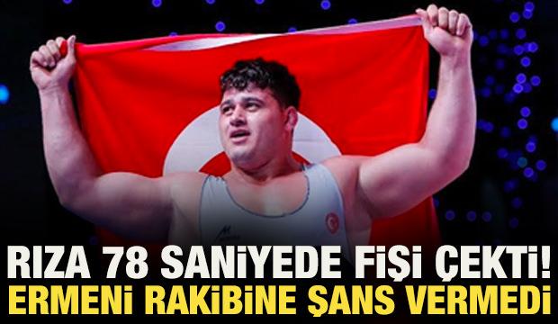 Rıza Kayaalp Ermeni rakibine şans tanımadı! 78 saniyede fişi &ccedil;ekti