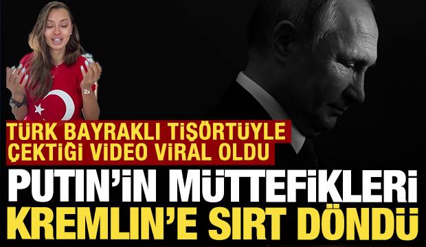 Türk bayraklı tişörtle çektiği video viral oldu: Putin'in destekçileri sırt dönüyor
