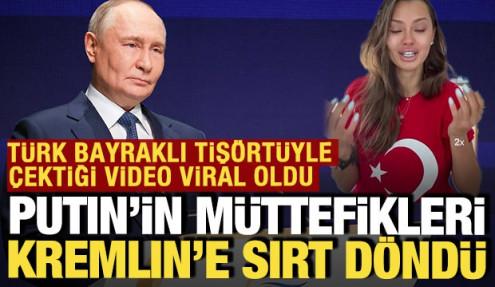 Türk bayraklı tişörtle çektiği video viral oldu: Putin'in destekçileri sırt dönüyor
