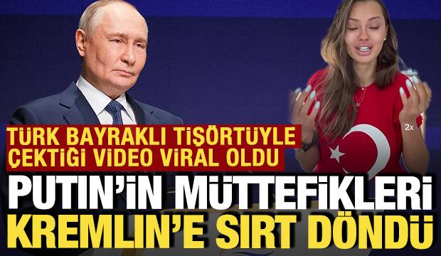 Türk bayraklı tişörtle çektiği video viral oldu: Putin'in destekçileri sırt dönüyor