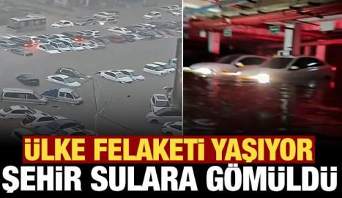 Çin'de tüm şehir sele teslim oldu