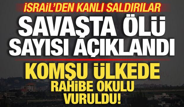İsrail'den kanlı saldırılar! Komşu ülkede rahibe okulu vuruldu! Ölü sayısı açıklandı