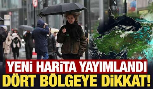 Meteoroloji yeni harita yayımladı: Dört bölgede gök gürültülü sağanak yağış!