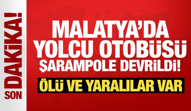 Son Dakika... Malatya'da yolcu otobüsü devrildi: Ölü ve yaralılar var!