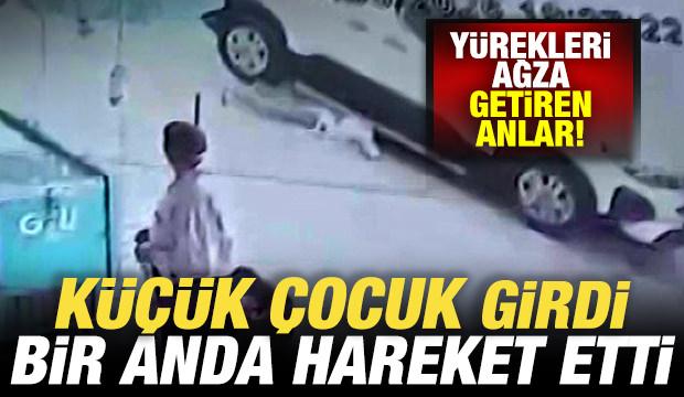 Vatandaş son anda yetişti! Arabanın altına giren çocuk ölümden kıl payı kurtuldu