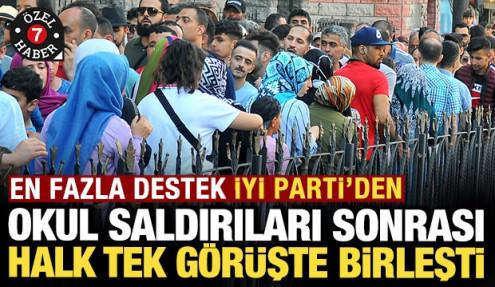 Okul saldırıları sonrası vatandaş tek görüşte birleşti: En fazla destek İYİ Parti'den