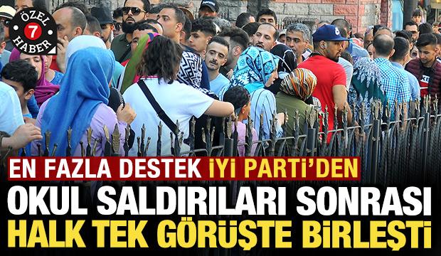 Okul saldırıları sonrası vatandaş tek görüşte birleşti: En fazla destek İYİ Parti'den