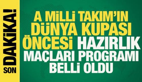 Son dakika: A Milli Takım'ın Dünya Kupası öncesi hazırlık maçları programı belli oldu