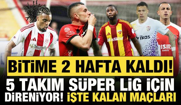 S&uuml;per Lig'in bitimine 2 hafta kaldı! 5 takım k&uuml;mede kalmak i&ccedil;in direniyor! 