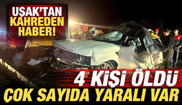 Uşak'ta katliam gibi kaza: 4 vatandaş &ouml;ld&uuml;, &ccedil;ok sayıda yaralı var
