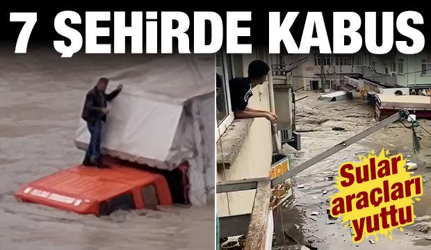 7 kentimizde hayat fel&ccedil; oldu! Sel ve dolu bir anda vurdu
