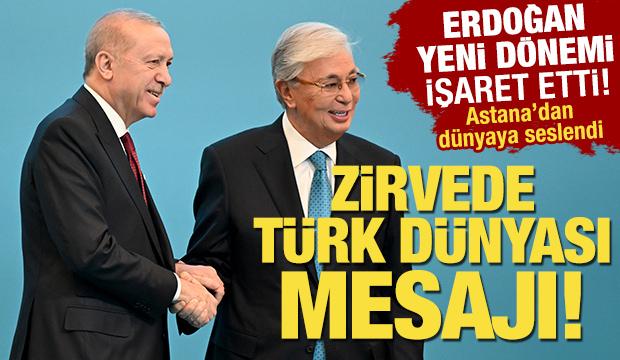 Erdoğan Kazakistan'dan seslendi: &Ouml;n&uuml;m&uuml;zdeki d&ouml;nemi 'T&uuml;rk D&uuml;nyası y&uuml;zyılı' yapacağız