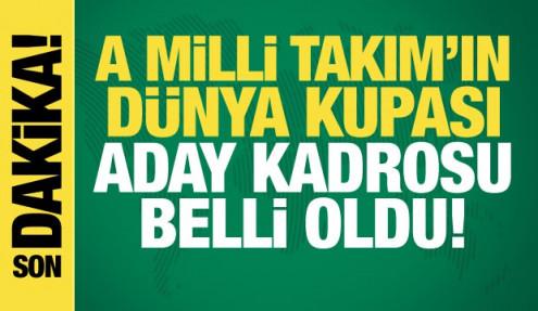 A Milli Takım'ın geniş aday kadrosu açıklandı!