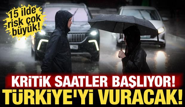 T&uuml;rkiye'yi sağanak vuracak! Meteoroloji saat verdi: 15 ilde durum kritik