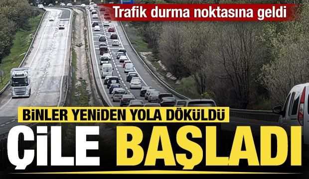 Bayram g&ouml;&ccedil;&uuml; tersine d&ouml;nd&uuml;! D&ouml;n&uuml;ş trafiği başladı 