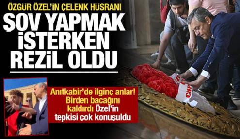 Özgür Özel'in çelenk şovu hüsrana döndü! Anıtkabir'de ilginç anlar