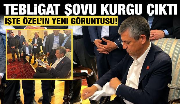 &Ouml;zg&uuml;r &Ouml;zel&rsquo;in CHP Genel Merkezi'ndeki tebligat şovu kurgu &ccedil;ıktı!