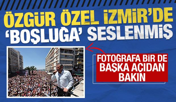 Polislere karşı provokasyonu örgütleyen Özgür Özel İzmir'de 'boşluğa' seslendi