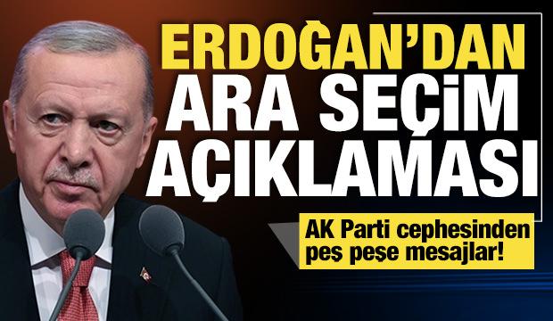 Erdoğan'dan ara se&ccedil;im sonu&ccedil;ları sonrası ilk a&ccedil;ıklama: Ezici &uuml;st&uuml;nl&uuml;kle sonu&ccedil;landı