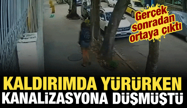 Kaldırımda y&uuml;r&uuml;yen kadın kanalizasyona d&uuml;şt&uuml;, r&ouml;gar kapağı &uuml;st&uuml;ne kapandı