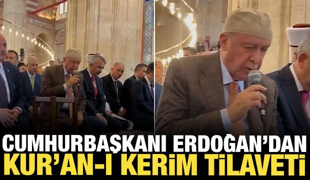 Cumhurbaşkanı Erdoğan'dan Selimiye Camii'nde Kur&rsquo;an-ı Kerim tilaveti