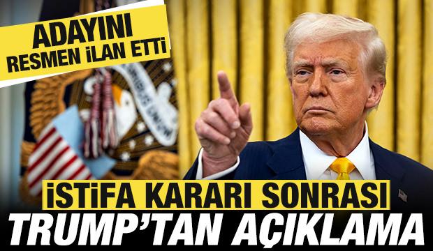 İstifa kararı sonrası Trump'tan açıklama: Adayını resmen ilan etti