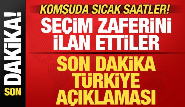 Komşuda sıcak saatler! Seçim zaferini ilan ettiler! Son dakika Türkiye açıklaması