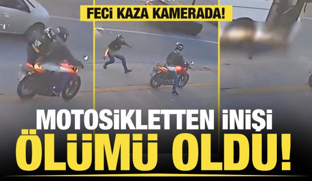 Brezilya' dehşet anları: Motosikletten inerken feci şekilde can verdi