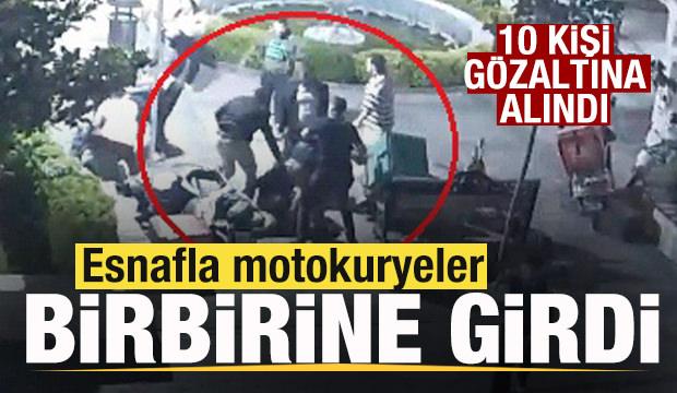 Esnafla motokuryeler birbirine girdi