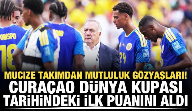 Mucize takımdan mutluluk g&ouml;zyaşları! Cura&ccedil;ao D&uuml;nya Kupası'nda ilk puanını aldı