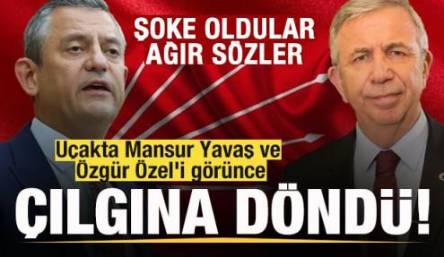 Uçakta Mansur Yavaş ve Özgür Özel'i görünce çılgına döndü! Ağır sözler