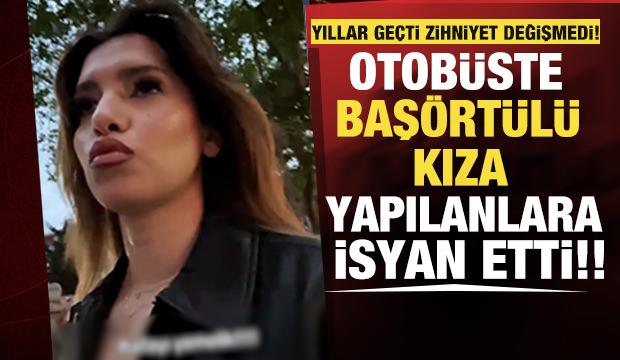 Tesettürlü kıza otobüste yapılan zorbalığa genç kız isyan etti!