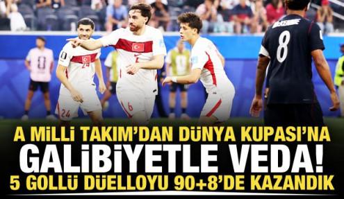 A Milli Takım'dan Dünya Kupası'na zaferle veda! 5 gollü düelloyu 90+8'de kazandık