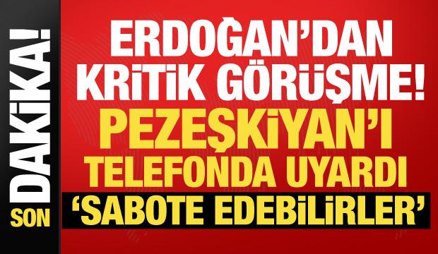 Cumhurbaşkanı Erdoğan, Pezeşkiyan ile görüştü
