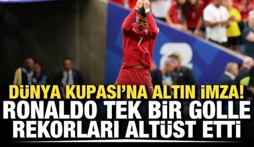 Dünya Kupası tarihine altın imza! Ronaldo tek bir golle rekorları altüst etti