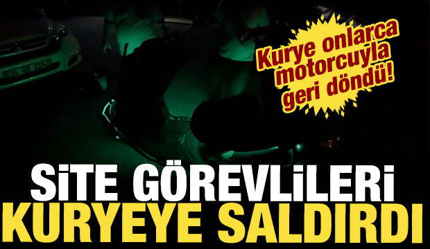 Ataşehir'de güvenlik görevlilerinden kuryeye saldırı: O anlar kask kamerasında