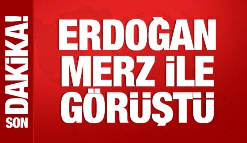 Cumhurbaşkanı Erdoğan, Almanya Şansölyesi Merz ile görüştü