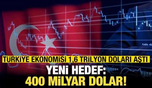 Türkiye ekonomisi 1,6 trilyon doları aştı! Yeni hedef 400 milyar dolar