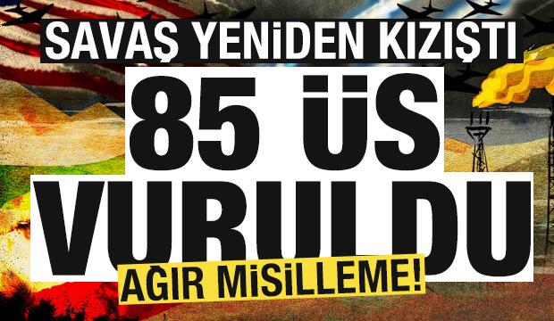 ABD-İran savaşı yeniden kızıştı! Peş peşe saldırılar! Ağır misilleme! 85 üs vuruldu