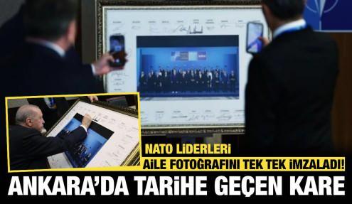 Ankara'da tarihi zirve: NATO liderlerinden imzalı aile fotoğrafı