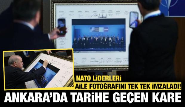 Ankara'da tarihi zirve: NATO liderlerinden imzalı aile fotoğrafı