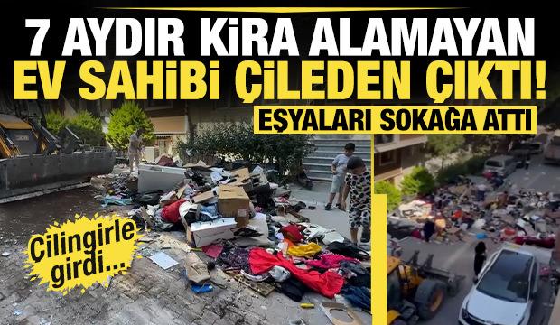 Cezaevinde olduğu i&ccedil;in 7 aydır kira &ouml;deyemedi, ev sahibi eşyaları sokağa attı