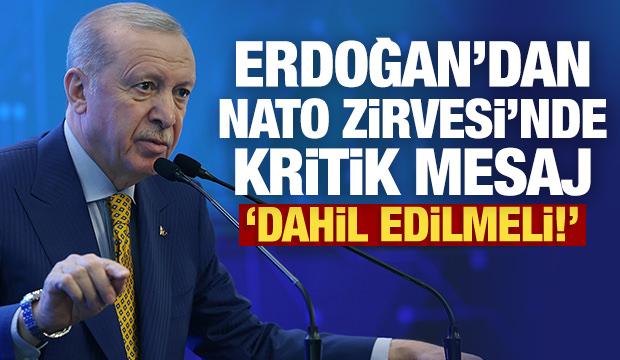 Erdoğan'dan NATO Zirvesi'nde kritik mesaj: AB &uuml;yesi olmayanlar dahil edilmeli!