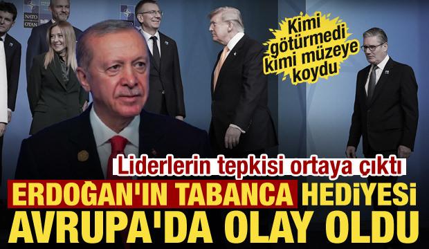 Gündem olan hediye! Erdoğan'ın liderlere verdiği tabanca ilk kez görüntülendi