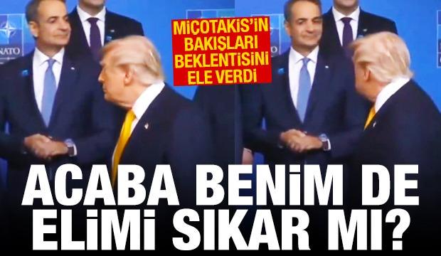 Mi&ccedil;otakis'in Trump ile tokalaşma beklediği anlar Yunan medyasında g&uuml;ndem oldu