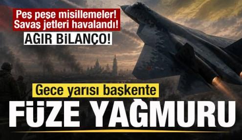 Peş peşe misillemeler! Savaş jetleri havalandı! Gece yarısı başkente füze yağmuru