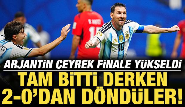 Tam bitti derken 2-0'dan d&ouml;nd&uuml;ler! Arjantin &ccedil;eyrek finale y&uuml;kseldi