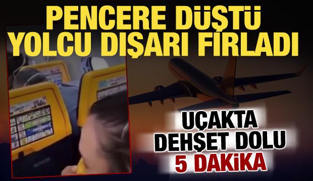Uçakta dehşet! Pencere koptu, dışarı çekilen yolcu bacağından tutarak kurtarıldı